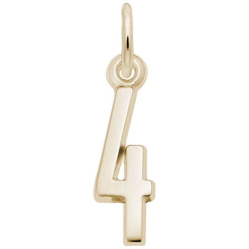 Number 4 Charm in 14k Yellow Gold image number null