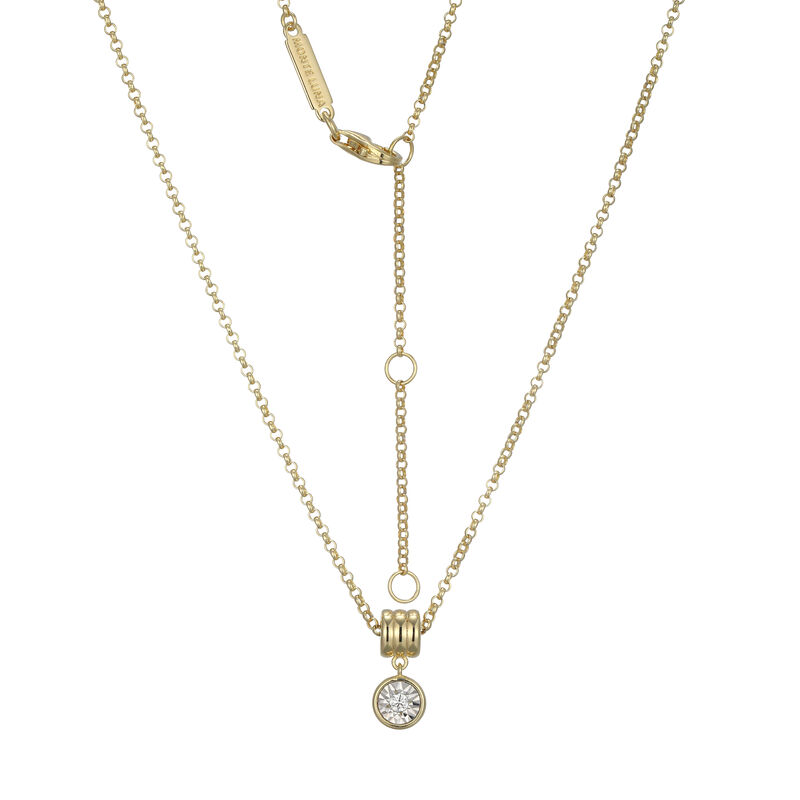 Lab Grown Diamond Bezel Necklace in Gold Plated Sterling Silver image number null