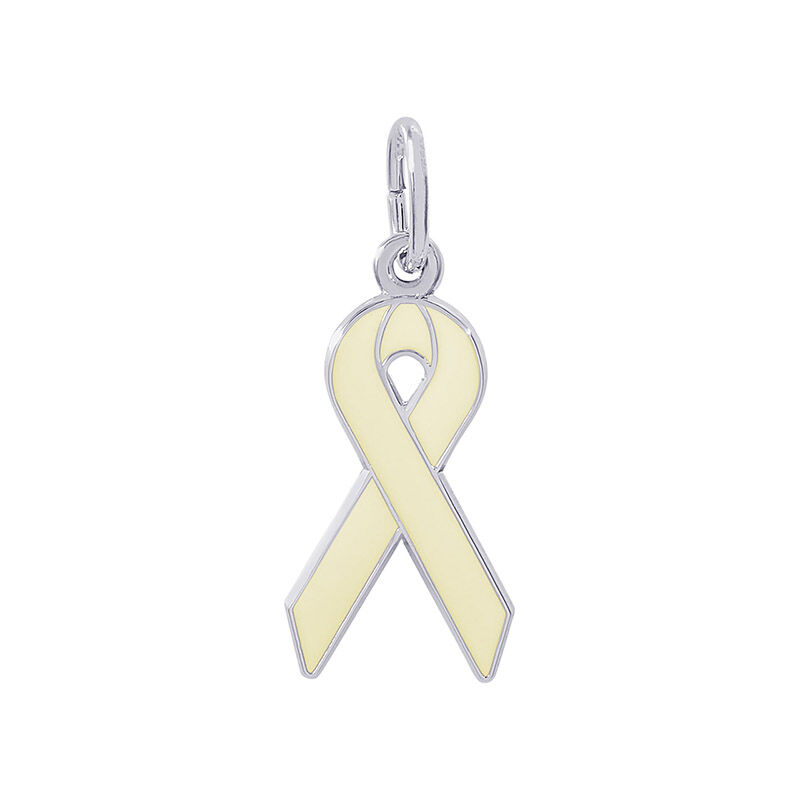 Yellow Ribbon Sterling Silver Charm image number null