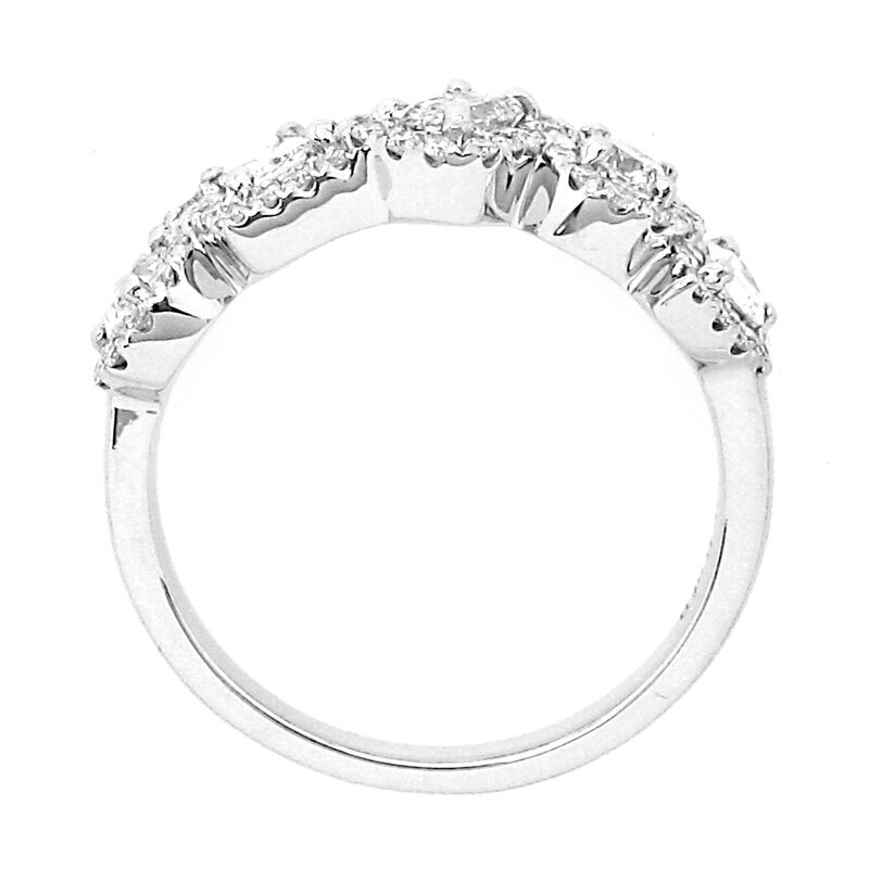 Multi-Shaped 1ctw. Diamond Halo Anniversary Band in 14k White Gold  image number null