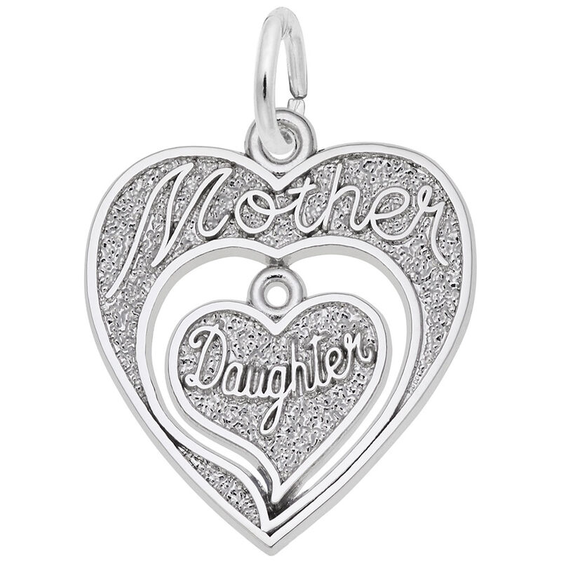 Mother Daughter Charm in 14K White Gold image number null