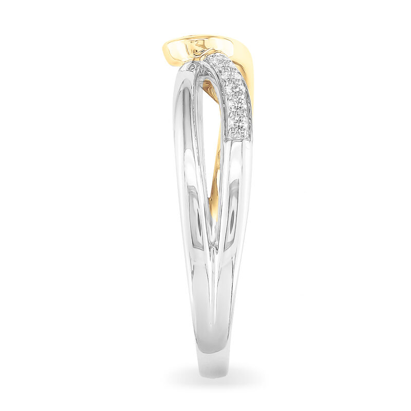 Brilliant-Cut 0.20ctw. Diamond Twist Ring in 10k White & Yellow Gold image number null