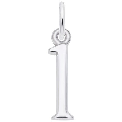 Number 1 Charm in Sterling Silver