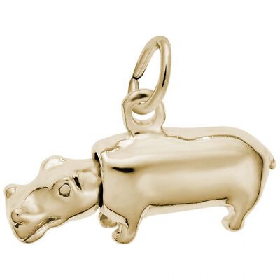 Hippo Charm in 10k Yellow Gold