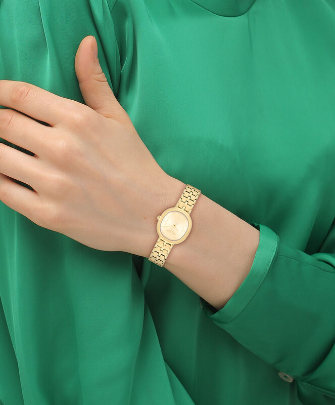 Coach Harlow Oval Gold Dial Gold Tone Watch 14504660 image number null