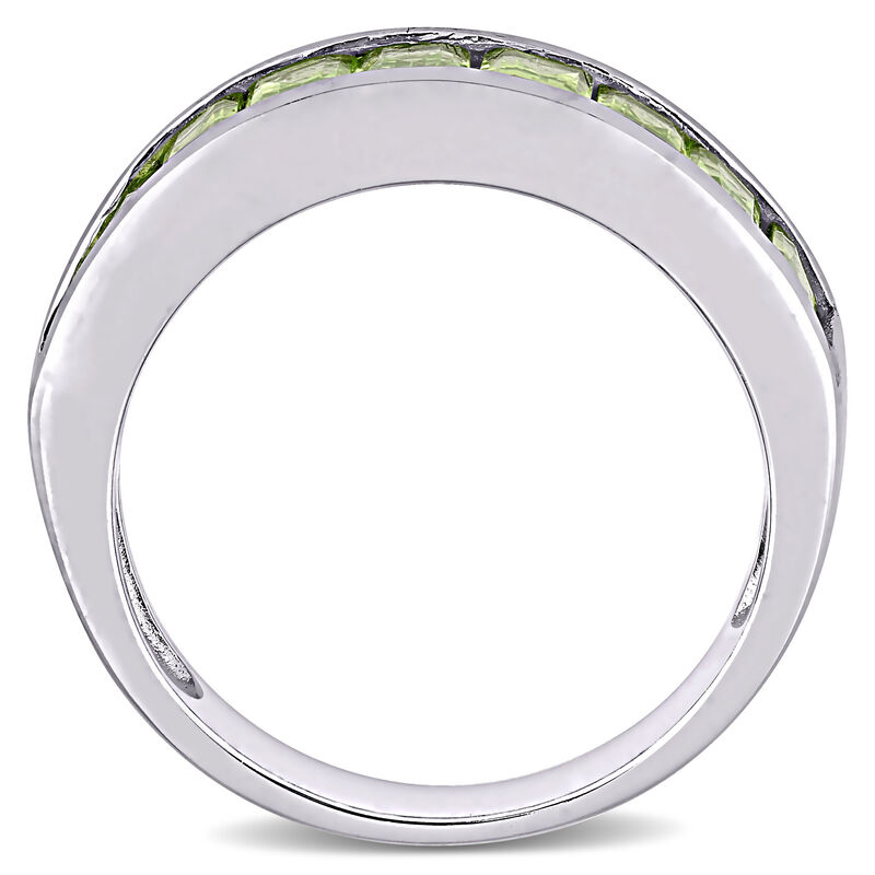 Peridot Semi-Eternity Anniversary Band in Sterling Silver image number null