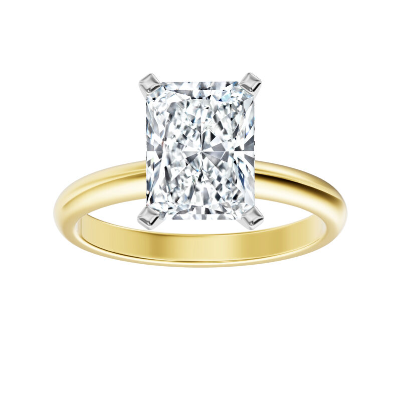 Radiant Lab Grown Diamond 3ct Solitaire Engagement Ring in 14k Yellow Gold image number null
