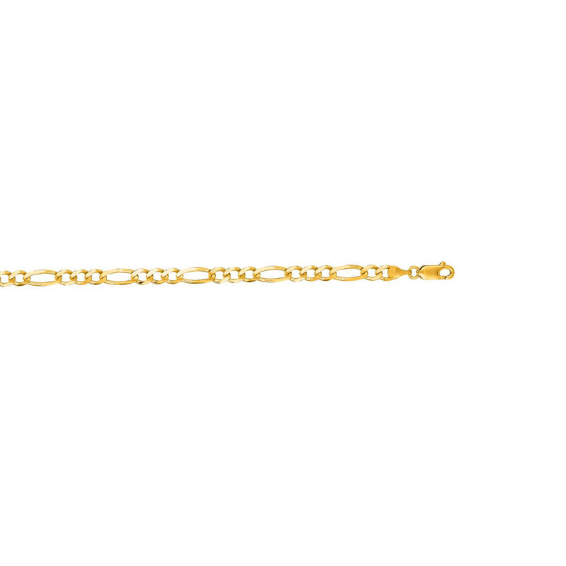 Diamond-Cut Classic Figaro 22" Chain 4.5mm in 14k Yellow Gold image number null