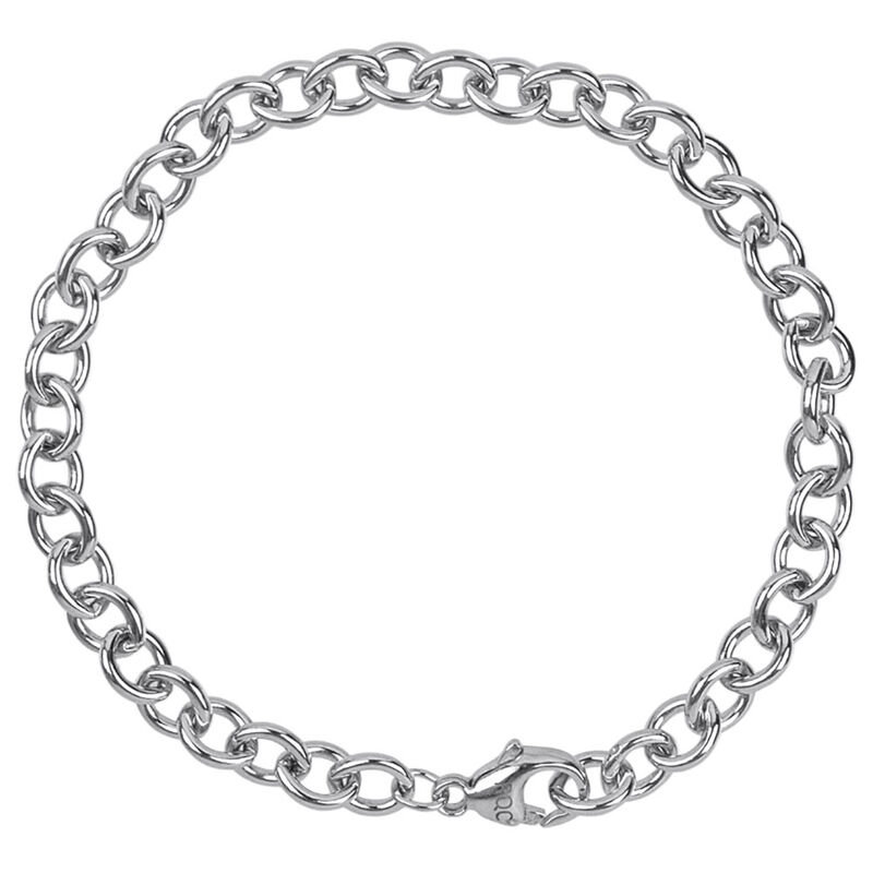 Round Cable Link Classic Bracelet in Sterling Silver image number null
