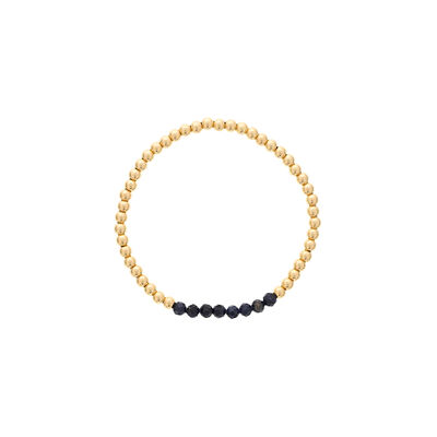 Blue Sapphire Birthstone Beaded Bracelet Gold Filled