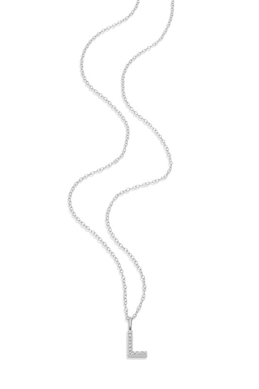 Lab Grown Diamond Letter L Initial Pendant Necklace in Sterling Silver image number null