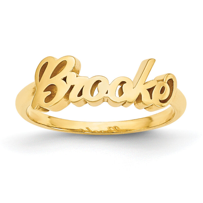 Casted High Polish Name Ring in Gold Plated Sterling Silver (up to 9 letters) image number null