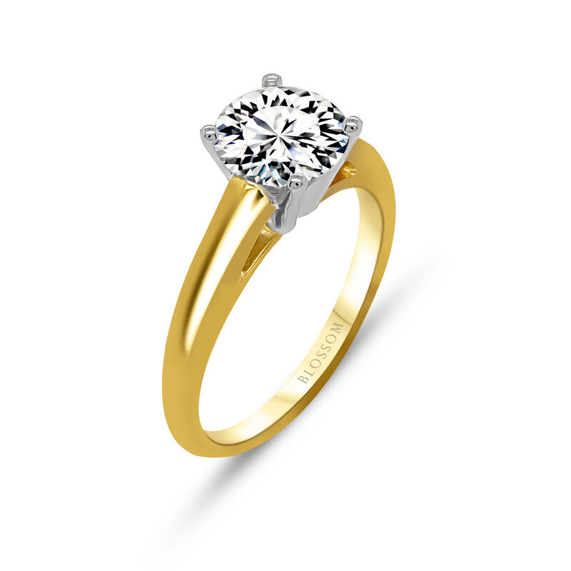 Blossom Cut Round Lab Grown 1 1/2ct. Diamond DEF VS Certified Solitaire Engagement Ring in 14k Yellow Gold image number null
