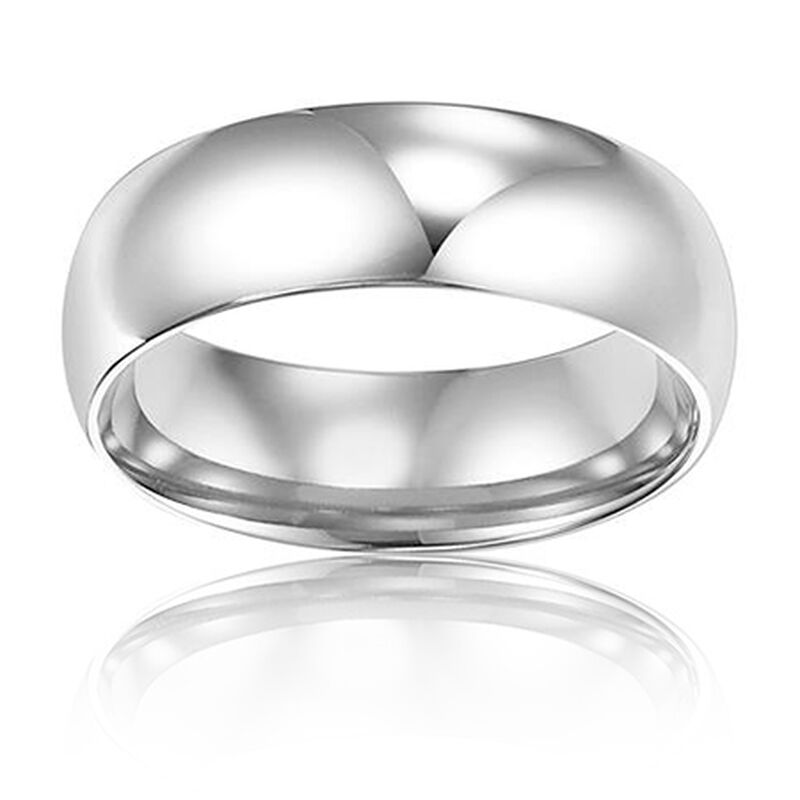 Men's 5mm Comfort Fit Wedding Band in 14k White Gold, Size 10 image number null