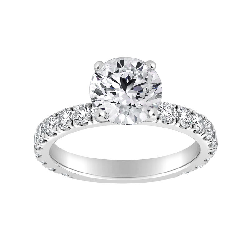 Brilliant-Cut Lab Grown 3ctw. Diamond Classic Shank Engagement Ring in 14k White Gold image number null