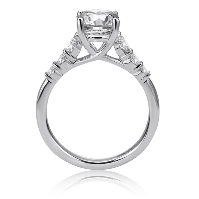 Gabriel & Co. "Darby" 14k White Gold Round Straight Semi-Mount ER11752R4W44JJ image number null