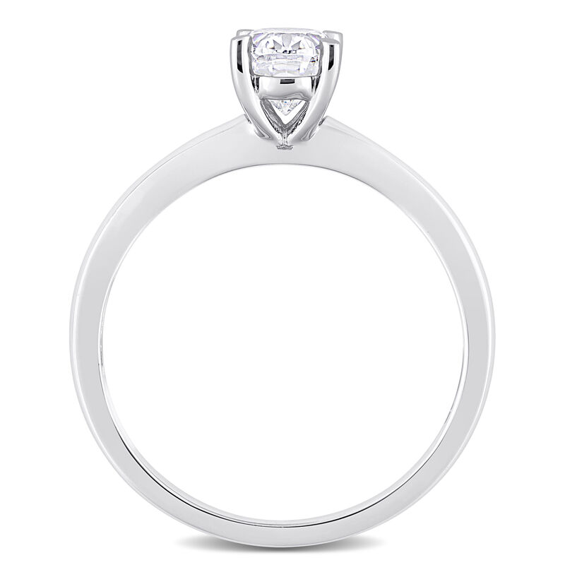 Oval-Cut 1ctw Created Moissanite Solitaire Engagement Ring in Sterling Silver image number null
