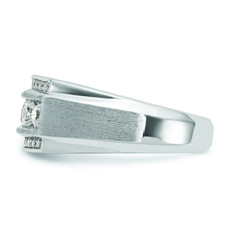 Men's Lab Grown Diamond & 14k White Gold Wedding Ring image number null
