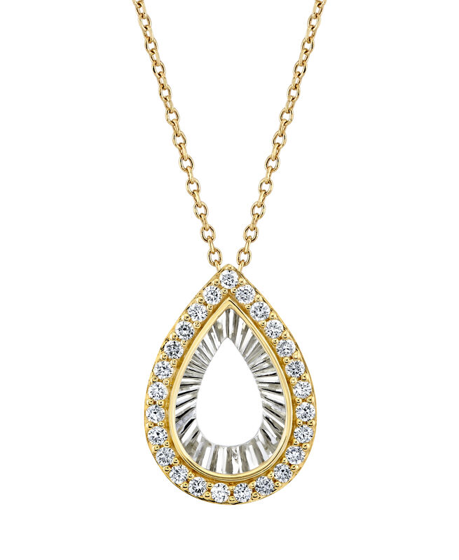 Pear Shape .25ctw. Diamond Dangle Fashion Pendant in 14k Two-Tone Gold image number null