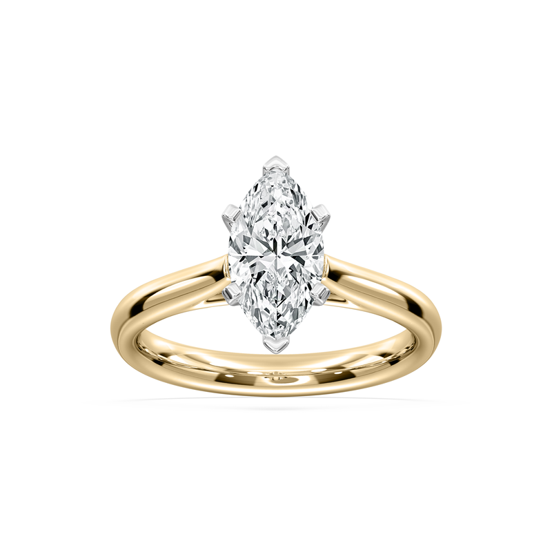 Marquise Lab Grown Diamond 1 1/2ctw. Cathedral Solitaire Engagement Ring in 14k Yellow Gold image number null