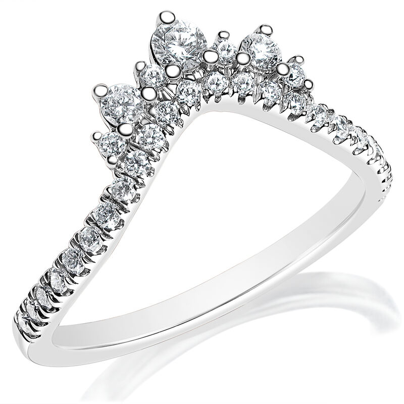 Brilliant-Cut 3/8ctw. Diamond Tiara Contour Band in 14k White Gold image number null