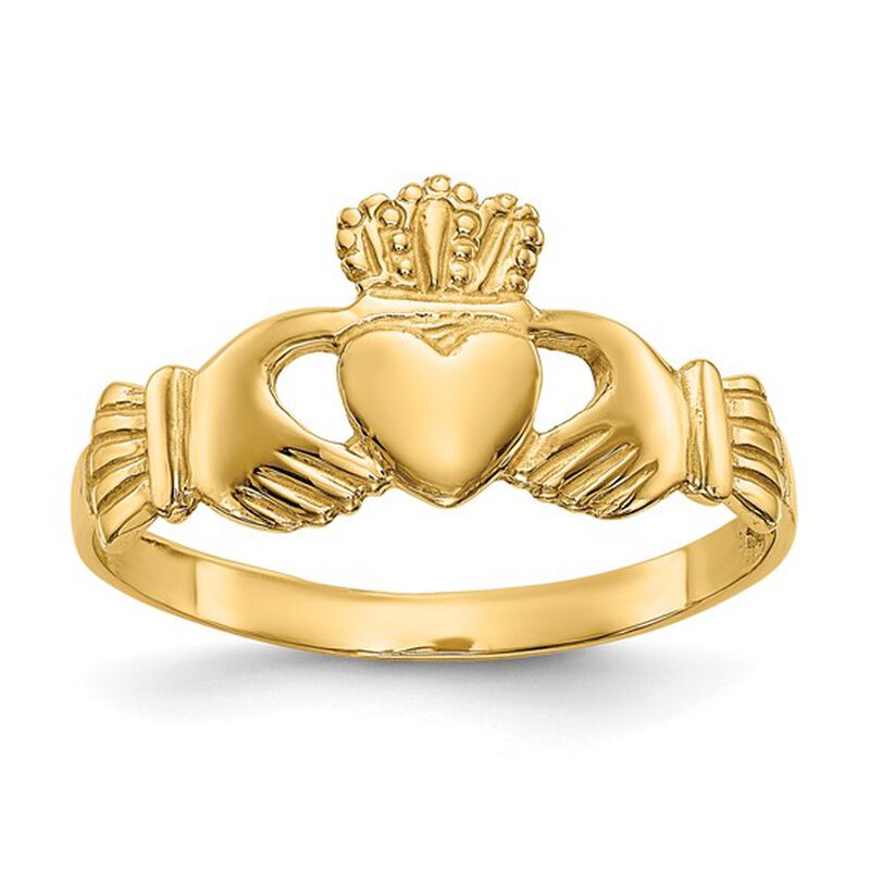 Ladies' Polished Claddagh Ring in 14k Yellow Gold image number null