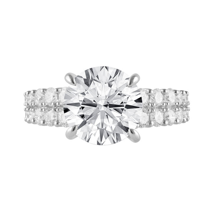 Valentina. Brilliant-Cut Lab Grown 5 1/3ctw. Diamond Two Row Cathedral Engagement Ring in 14k White Gold image number null