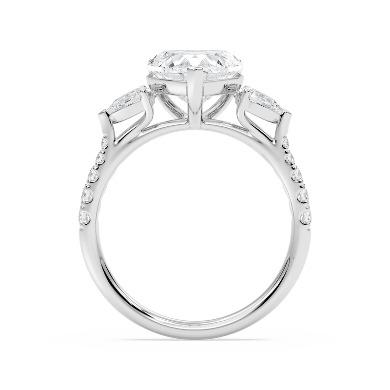 Heart Lab Grown Diamond 2 1/2ctw. Three Engagement Ring in 14k White Gold image number null