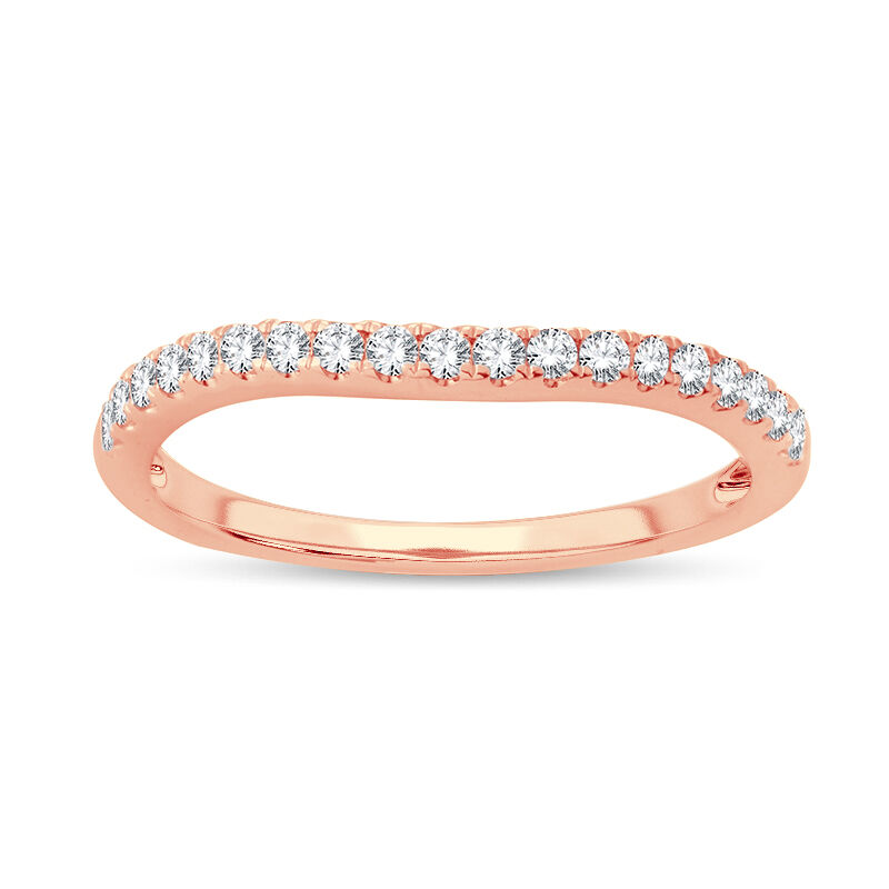 Oriana. Brilliant-Cut 1/4ctw. Diamond Wedding Band in 14k Rose Gold image number null