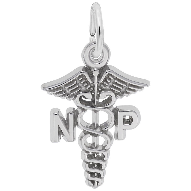 Nurse Practitioner Charm in Sterling Silver image number null