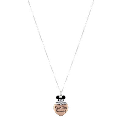 Disney Never Stop Dreaming Mickey Mouse Pendant in Rose Gold Plated Sterling Silver