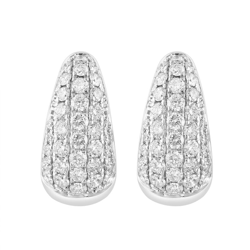 EFFY .94ctw. Diamond Hoop Earrings in 14k White Gold image number null