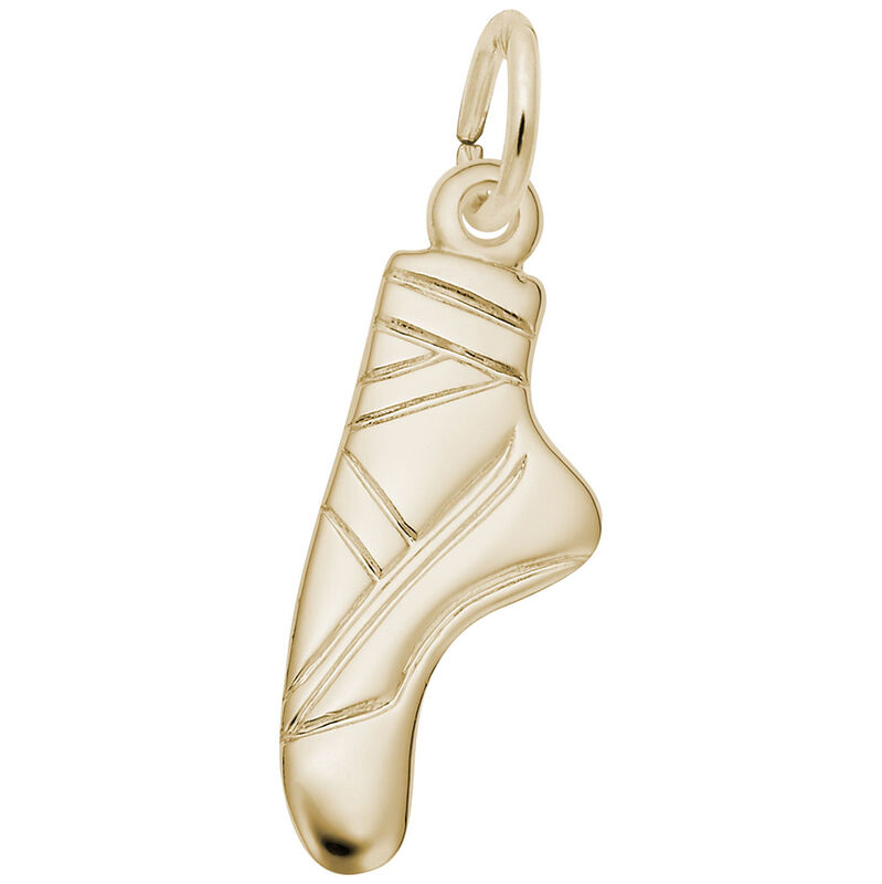 Ballet Slipper Charm in 14K Yellow Gold image number null