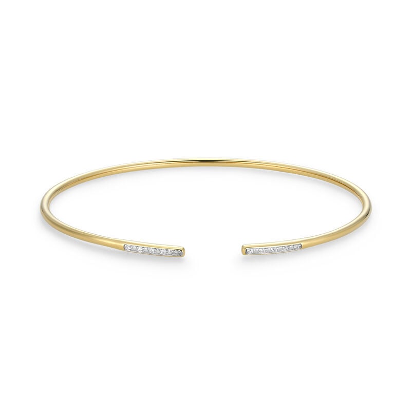 Lab Grown Diamond Cuff Bracelet in Gold Plated Sterling Silver image number null