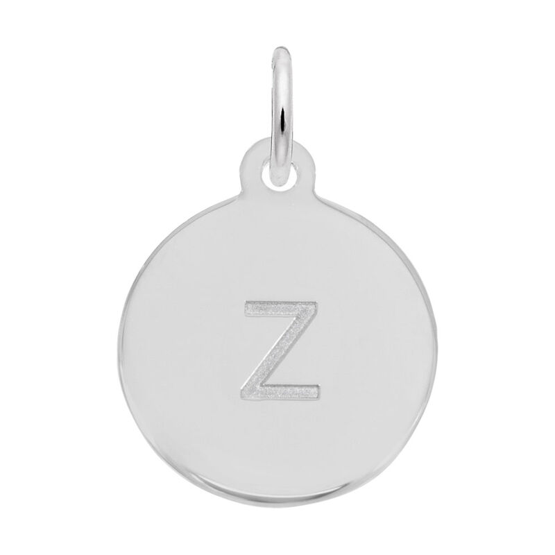 Lower Case Block Z Initial Charm in Sterling Silver image number null