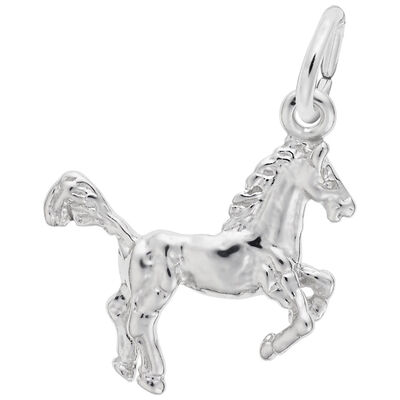 Leaping Horse Charm in Sterling Silver