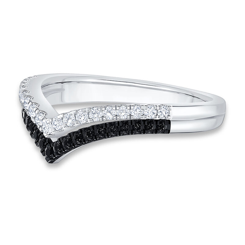 Diamond Contour & 14k White Gold Anniversary Ring image number null
