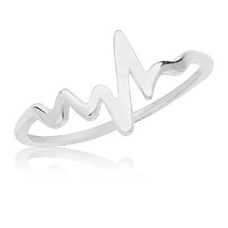 Heartbeat Promise Ring in 14k White Gold Sz 7 image number null