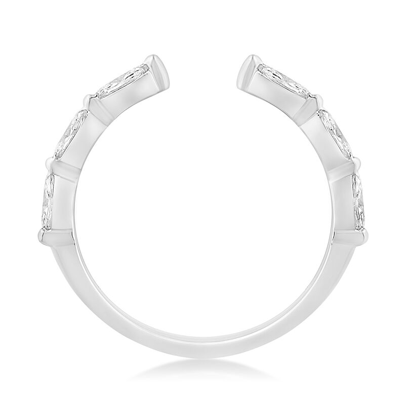 Lab Grown Diamond 3/8ctw. Marquise Stackable & 14k White Gold Anniversary Ring image number null