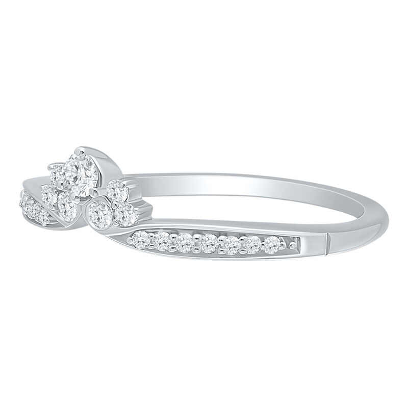 Diamond 1/5ctw. Chevron Contour & 14k White Gold Anniversary Ring image number null