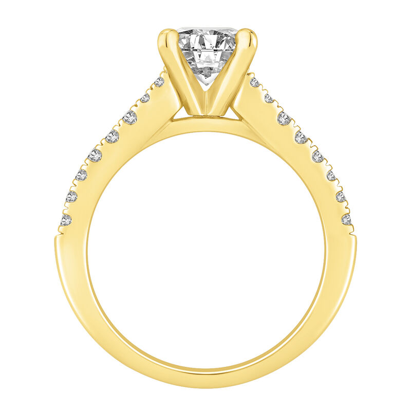 Brilliant-Cut Lab Grown 1 1/4ctw. Diamond Split Shank Cathedral Engagement Ring in 14k Yellow Gold image number null