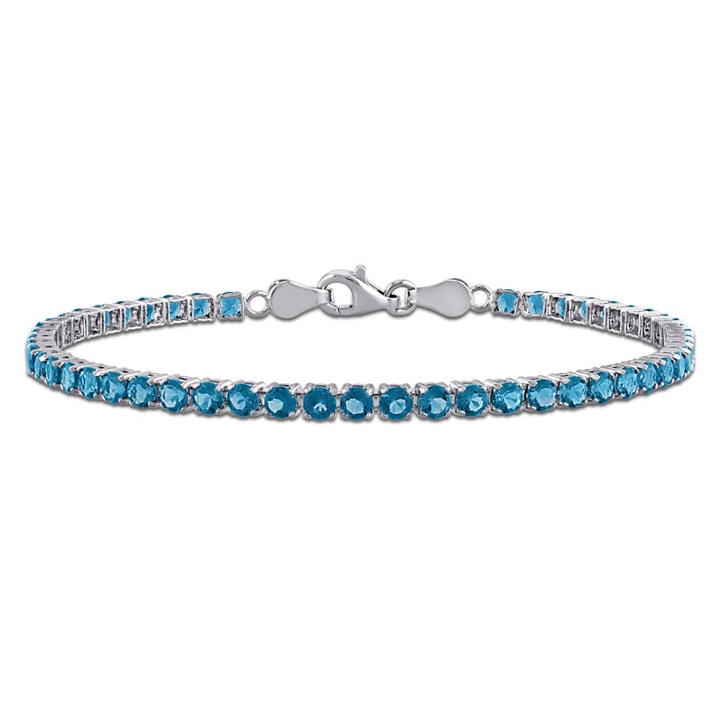 London Blue Topaz Tennis Bracelet in Sterling Silver image number null
