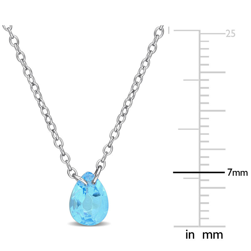 Swiss Blue Topaz Pear Necklace in Sterling Silver image number null