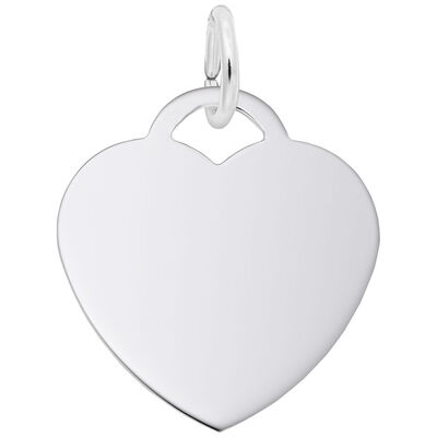 Medium Heart Charm in 14k White Gold