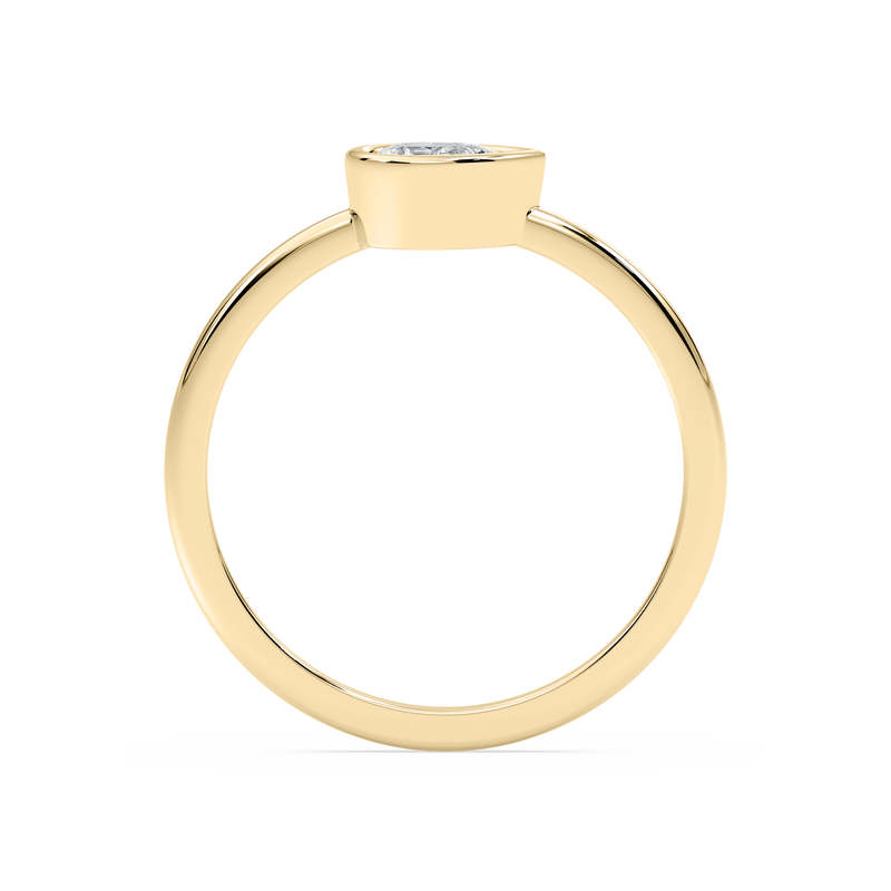 Pear Lab Grown Diamond East West Bezel Petite Solitaire Engagement Ring in 10k Yellow Gold image number null