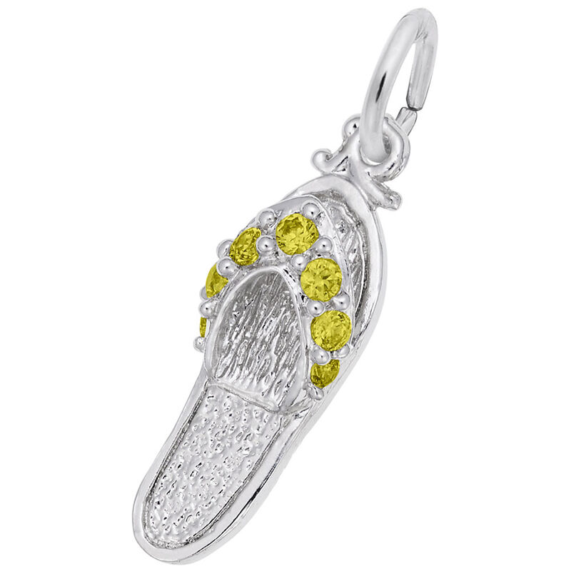 Sandal Charm Topaz Yellow in 14K White Gold image number null