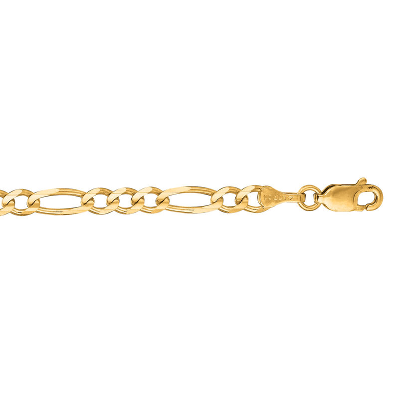Diamond-Cut Classic Figaro 22" Chain 3.8mm in 14k Yellow Gold image number null
