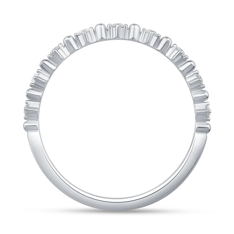 Brilliant-Cut .10ctw. Diamond 9 Stone Beaded Distance Band in 10k White Gold image number null