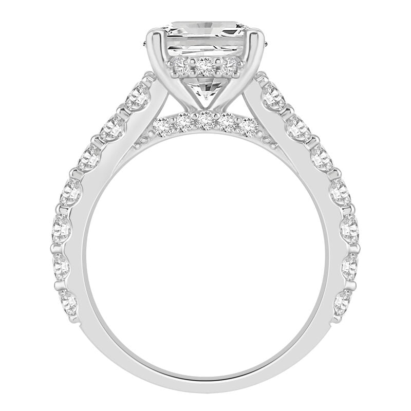 Oval Lab  Grown 6ctw. Diamond Milgrain Split Shank Engagement Ring in 14k White Gold image number null