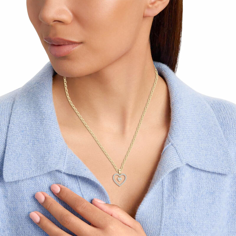 Lab Grown Diamond 1/2ctw. Heart Pendant in 10k Yellow Gold image number null